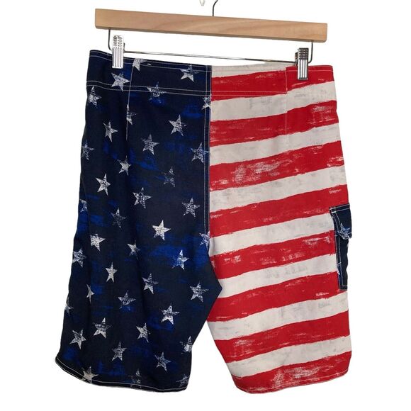 American Eagle Outfitters Men's Size S Board Shorts Swim Trunks 4TH of July Flag - Picture 2 of 12